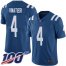 Nike Indianapolis Colts #4 Adam Vinatieri Royal Blue Team Color Mens Stitched NFL 100th Season Vapor Limited Jersey