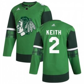 Chicago Blackhawks #2 Duncan Keith Mens Adidas 2020 St. Patricks Day Stitched NHL Jersey Green.jpg.jpg