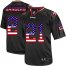 Nike San Francisco 49ers #21 Deion Sanders Black Mens Stitched NFL Elite USA Flag Fashion Jersey