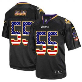 Nike Minnesota Vikings #55 Anthony Barr Black Mens Stitched NFL Elite USA Flag Fashion Jersey