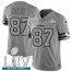 Kansas City Chiefs #87 Travis Kelce Mens Nike Gray Super Bowl LIV 2020 Gridiron II Vapor Untouchable Limited NFL Jersey
