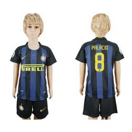 Inter Milan #8 Palacio Home Kid Soccer Club Jersey