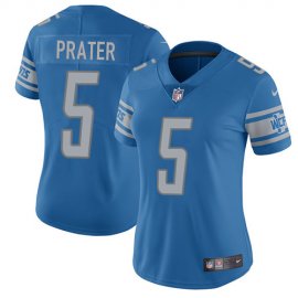 Nike Detroit Lions #5 Matt Prater Light Blue Team Color Womens Stitched NFL Vapor Untouchable Limited Jersey