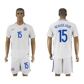 Chile #15 Beausejour Away Soccer Country Jersey