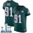 Nike Philadelphia Eagles #91 Fletcher Cox Midnight Green Team Color Super Bowl LII Mens Stitched NFL Vapor Untouchable Elite Jersey