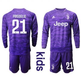 Juventus #21 Pinsoglio Purple Goalkeeper Long Sleeves Kid Soccer Club Jersey