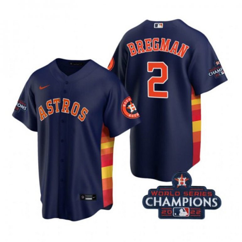 Astros 2 Alex Bregman Navy 2022 World Series Champions Cool Base Jersey Astros 2 Alex Bregman Navy 2022 World Series Champions Cool Base Jersey