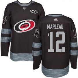 Adidas Carolina Hurricanes #12 Patrick Marleau Black 1917-2017 100th Anniversary Stitched NHL Jersey