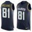 Nike Los Angeles Chargers #81 Mike Williams Navy Blue Team Color Mens Stitched NFL Limited Tank Top Jersey