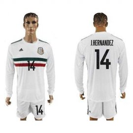 Mexico #14 J.Hernandez Away Long Sleeves Soccer Country Jersey