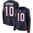 Nike Houston Texans #10 DeAndre Hopkins Navy Blue Team Color Womens Stitched NFL Limited Therma Long Sleeve Jersey