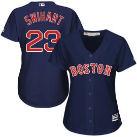 Boston Red Sox #23 Blake Swihart Navy Blue Alternate Womens Stitched MLB Jersey