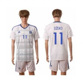 Bosnia Herzegovina #11 Dzeko Away Soccer Country Jersey