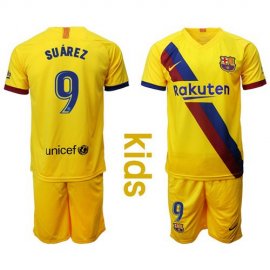 Barcelona #9 Suarez Away Kid Soccer Club Jersey