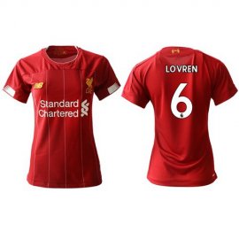 Womens Liverpool #6 Lovren Red Home Soccer Club Jersey