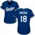 Los Angeles Dodgers #18 Kenta Maeda Blue Alternate 2018 World Series Womens Stitched MLB Jersey