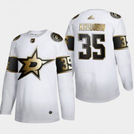 Dallas Stars #35 Anton Khudobin Mens Adidas White Golden Edition Limited Stitched NHL Jersey?