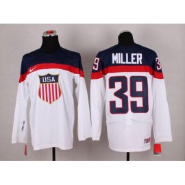 2014 Olympic Team USA #39 Ryan Miller White Stitched NHL Jersey