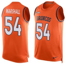 Nike Denver Broncos #54 Brandon Marshall Orange Team Color Mens Stitched NFL Limited Tank Top Jersey