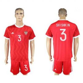 Russia #3 Shishkin Federation Cup Home Soccer Country Jersey