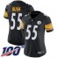 Nike Pittsburgh Steelers #55 Devin Bush Black Team Color Womens Stitched NFL 100th Season Vapor Limited Jersey