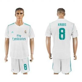 Real Madrid #8 Kroos White Home Soccer Club Jersey
