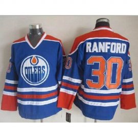 Edmonton Oilers #30 Bill Ranford Light Blue CCM Throwback Stitched NHL Jersey