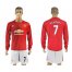 Manchester United #7 Memphis Red Home Long Sleeves Soccer Club Jersey