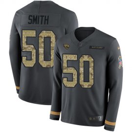Nike Jacksonville Jaguars #50 Telvin Smith Anthracite Salute to Service Mens Stitched NFL Limited Therma Long Sleeve Jersey