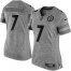 Nike Pittsburgh Steelers #7 Ben Roethlisberger Gray Womens Stitched NFL Limited Gridiron Gray Jersey