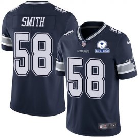 Nike Dallas Cowboys #58 Aldon Smith Navy Blue Team Color Mens Stitched With Established In 1960 Patch NFL Vapor Untouchable Limited Jersey