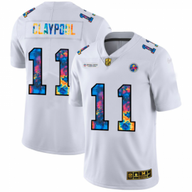 Pittsburgh Steelers #11 Chase Claypool Mens White Nike Multi-Color 2020 NFL Crucial Catch Limited NFL Jersey
