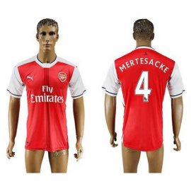 Arsenal #4 Mertesacke Home Soccer Club Jersey