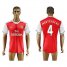 Arsenal #4 Mertesacke Home Soccer Club Jersey