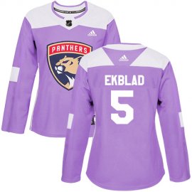 Adidas Florida Panthers #5 Aaron Ekblad Purple Authentic Fights Cancer Womens Stitched NHL Jersey