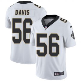 Nike New Orleans Saints #56 DeMario Davis White Mens Stitched NFL Vapor Untouchable Limited Jersey