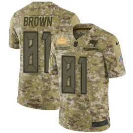 Nike Tampa Bay Buccaneers #81 Antonio Brown Camo Mens Super Bowl LV Champions Patch Stitched NFL Limited 2018 Salute To Service Jersey