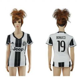 Womens Juventus #19 Bonucci Home Soccer Club Jersey