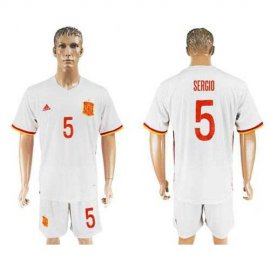 Spain #5 Sergio Away Soccer Country Jersey