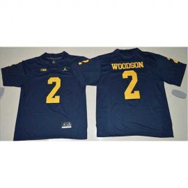 Michigan Wolverines #2 Charles Woodson Navy Blue Jordan Brand Stitched NCAA Jersey