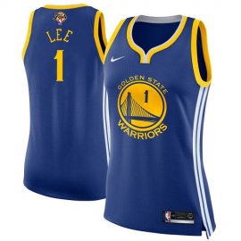 Nike Golden State Warriors #1 Damion Lee Blue Womens 2022 NBA Finals Swingman Icon Edition Jersey Womens