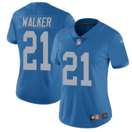Nike Detroit Lions #21 Tracy Walker Blue Throwback Womens Stitched NFL Vapor Untouchable Limited Jersey