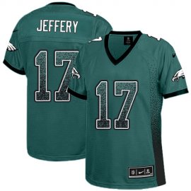 Nike Philadelphia Eagles #17 Alshon Jeffery Midnight Green Team Color Womens Stitched NFL Elite Drift Fashion Jersey