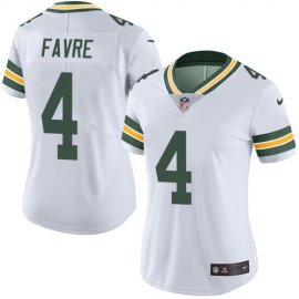 Nike Green Bay Packers #4 Brett Favre White Womens Stitched NFL Vapor Untouchable Limited Jersey