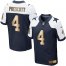 Nike Dallas Cowboys #4 Dak Prescott Navy Blue Thanksgiving Throwback Mens Stitched NFL Elite Gold Jersey