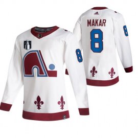 Colorado Colorado Avalanche #8 Cale Makar White Mens Adidas 2022 Stanley Cup Final Patch Reverse Retro Alternate NHL Jersey Mens