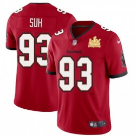 Tampa Bay Buccaneers #93 Ndamukong Suh Mens Super Bowl LV Champions Patch Nike Red Vapor Limited Jersey