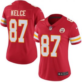 Nike Kansas City Chiefs #87 Travis Kelce Red Team Color Womens Stitched NFL Vapor Untouchable Limited Jersey