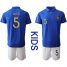France #5 Umtiti 100th Anniversary Edition Kid Soccer Country Jersey