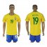Brazil #19 Willian Home Soccer Country Jersey